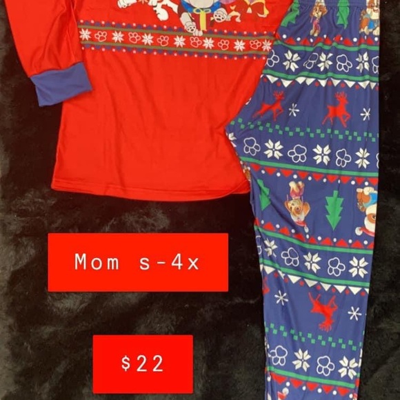Adult Red/Blue PAW PATROL Family matching Christmas pajamas - Picture 6 of 8